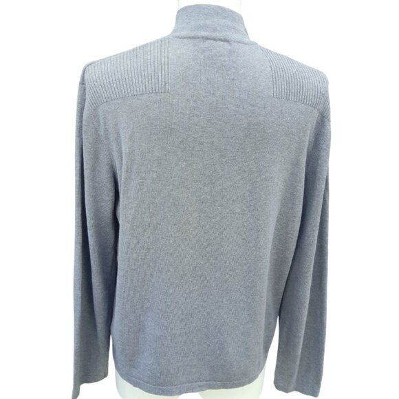 Michael Kors SZ M Quarter Zip 100% Cotton Jersey Knit Gray Men's Mock Neck Top - Picture 6 of 15